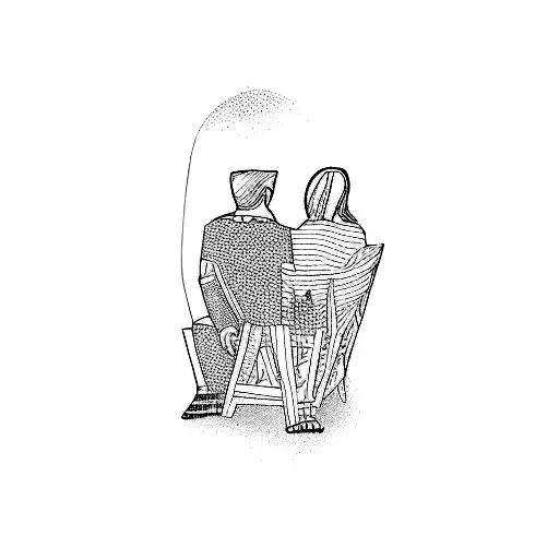 Two People Sitting In A Dark Room