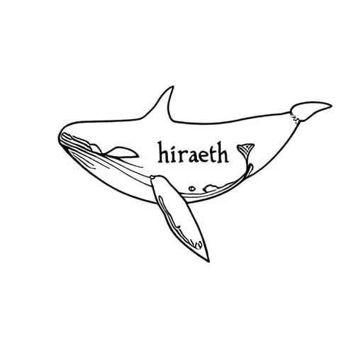 Whale Or Orca With The Word Hiraeth