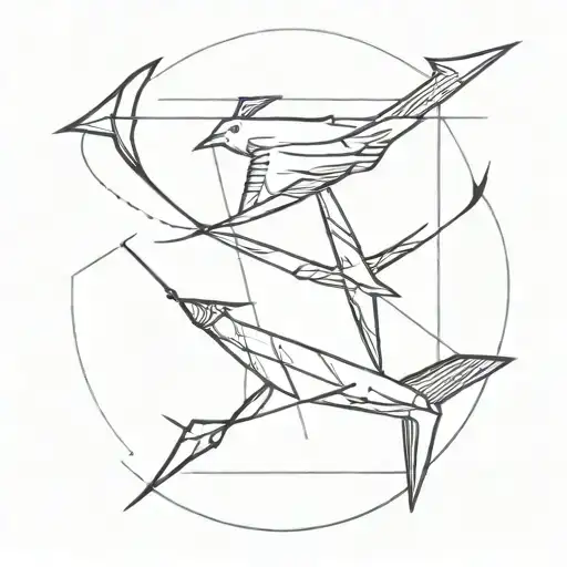 Sagittarius Arrow Morphing Into Airplane Flying