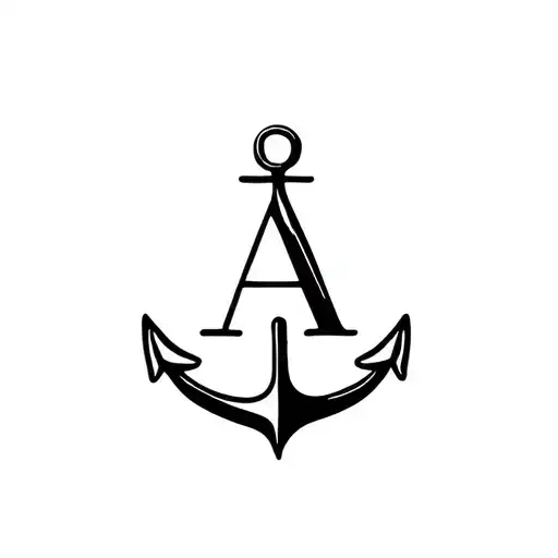 Letter A With An Anchor