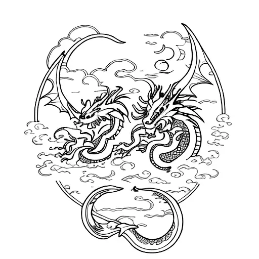 Dragon And Moon