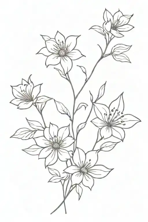 Simple Floral Spine Tatoo Design