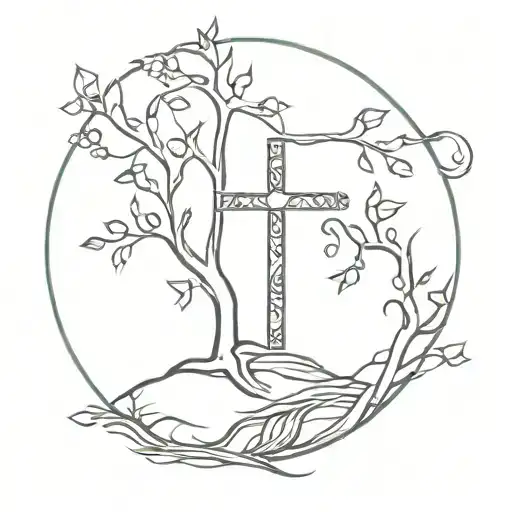 Incorporate A Cross With A Tree Of Life Design