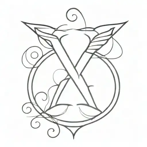 Create A Small Tattoo With Letter Y And V With Love Symbol