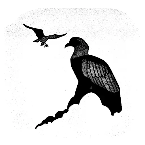 Rufous Bellied Eagle And Mountains