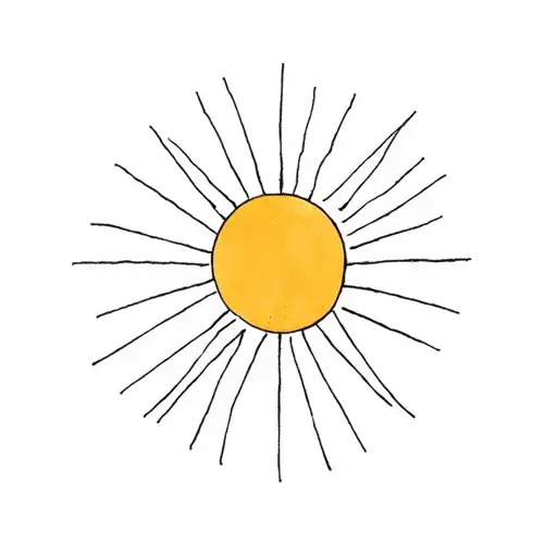 Sun Hand Drawn Minimalist Tattoo Design