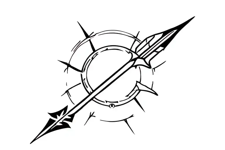 Wheel Of Time Symbol With Spear And Arrow Piercing