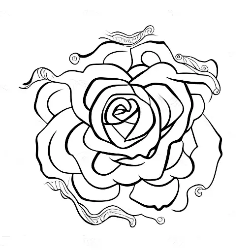 A Delicate Rose Intertwined With A Crown With A Crack In It
