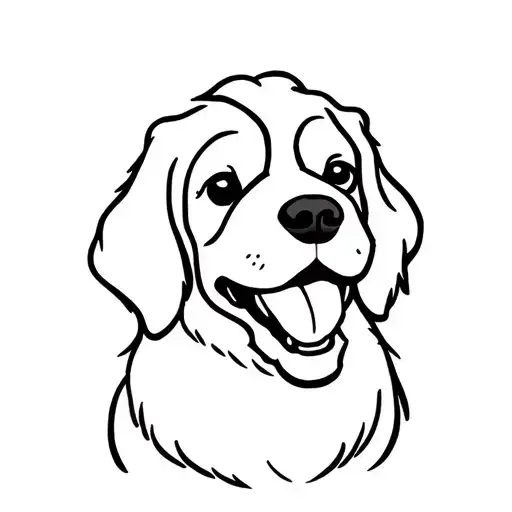 Cartoon King Charles Dog With Tongue Out