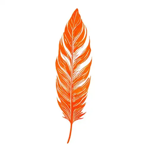 Firebird Feather Orange With Patterns