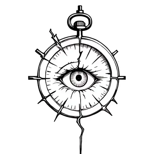 Broken Stopwatch With Anime Eye Inside