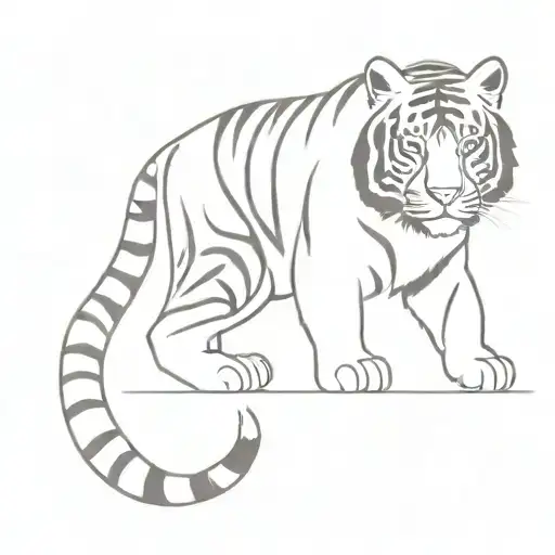 A Tiger Stretching Towards