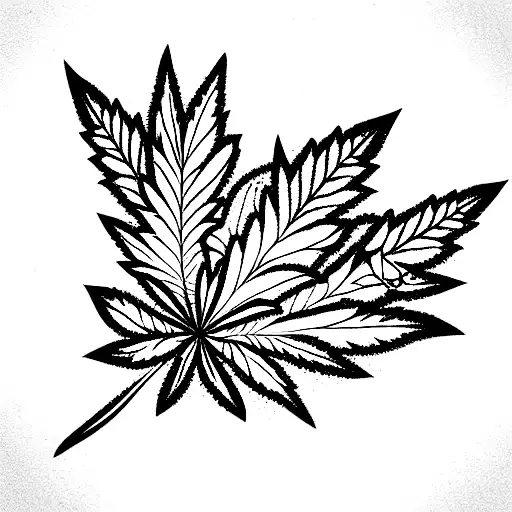 Marijuana Leaf With Sparkles