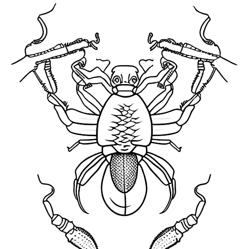 Scorpion That Starts On The Side And The Tail Wraps Around Upper Leg