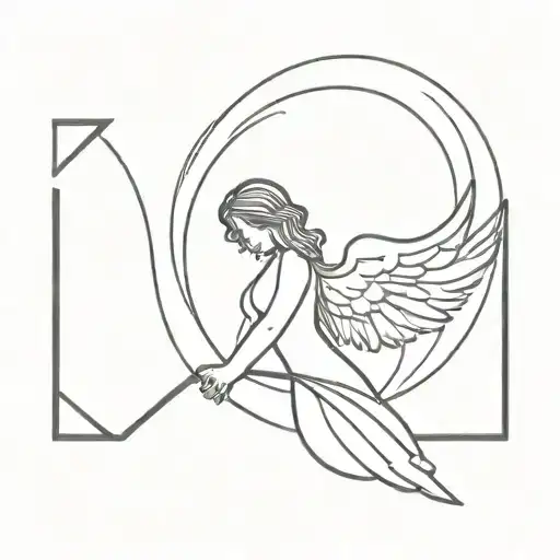 43 Number In Background With Minimalist Angel