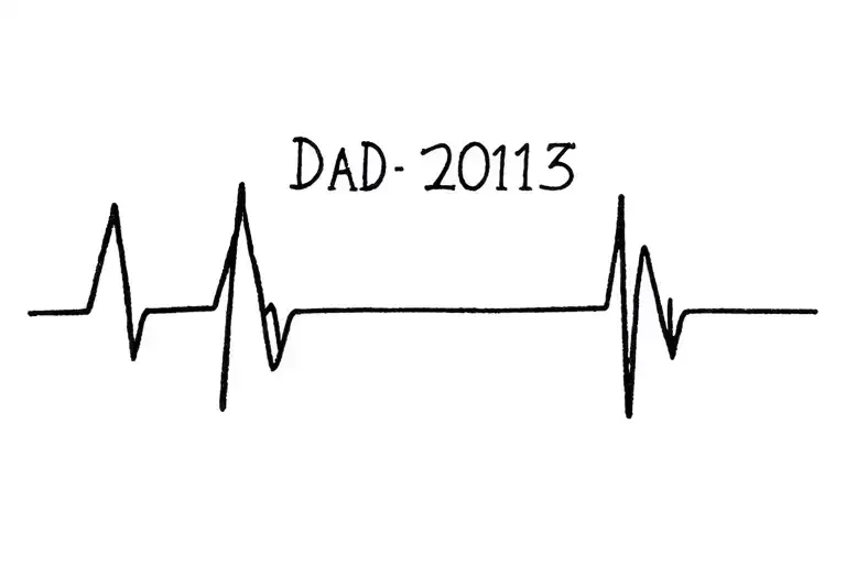 Dad With Date And Cardiogram