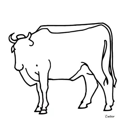 Simple Outline Of Milk Cow Without Horns
