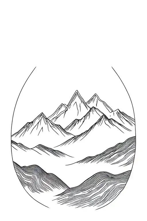 Mountain And Valley Intertwined With Eachother