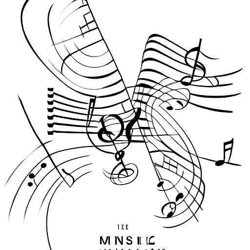 A Minimalist Tattoo Of A Music Sheet With A Boxer Silhouette