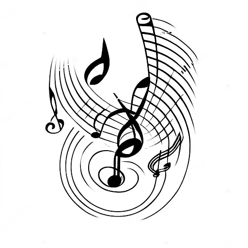 Wine Glass Pouring Into A Music Note