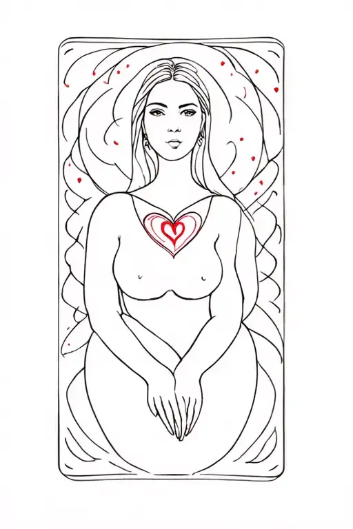 Woman In Card Lady Of Heart