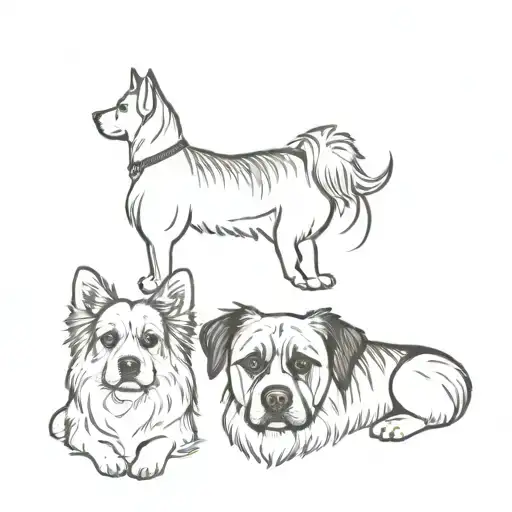 German Shepherd And Shih Tzu