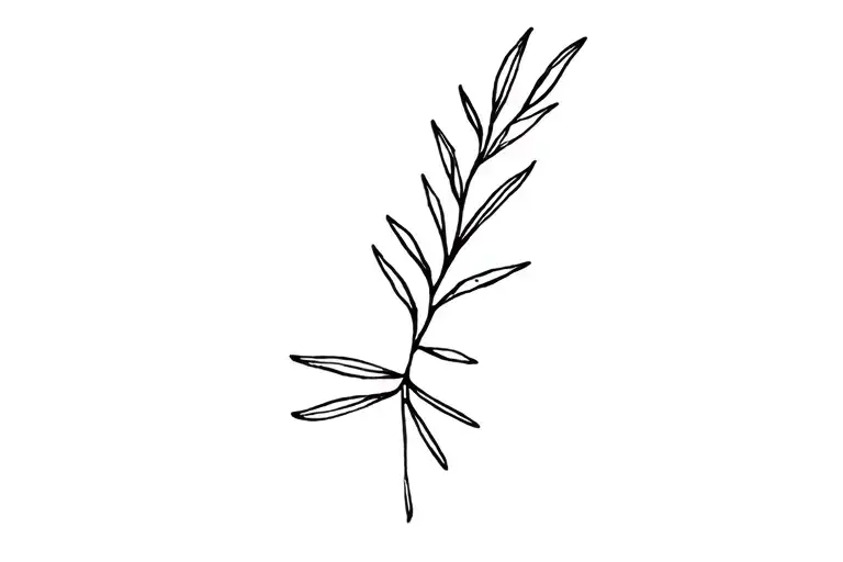 Horizontal Olive Branch Black And White