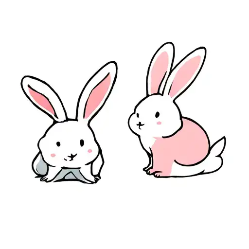 Cartoon Bunnies 4 In For Different Positions