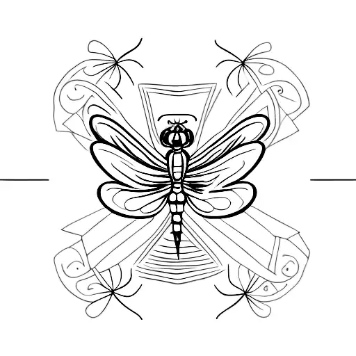 Dragonfly With Chevron Design