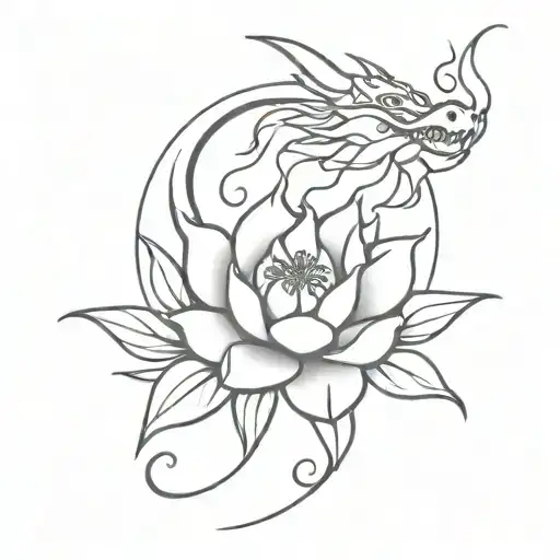 Dragon And Teardrop Flower Blooming