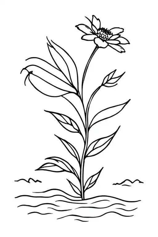 Flower And Beach For Friends Sitting On A