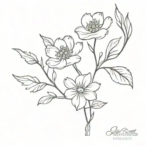 August Birth Flowers Intertwined