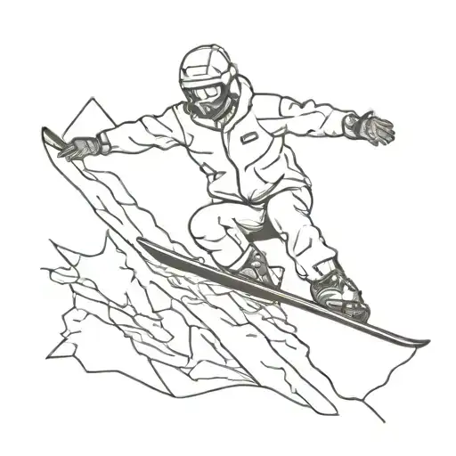 Snowboarder Carving A Giant Snowflake Into The Mountain Side