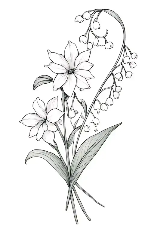 Lily Of The Valley Holly Daffodil August Birth Flower Bouquet