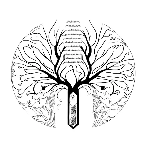 Combine The Tree Of Life And The Outline Human Body In A Unique And Intricate Design