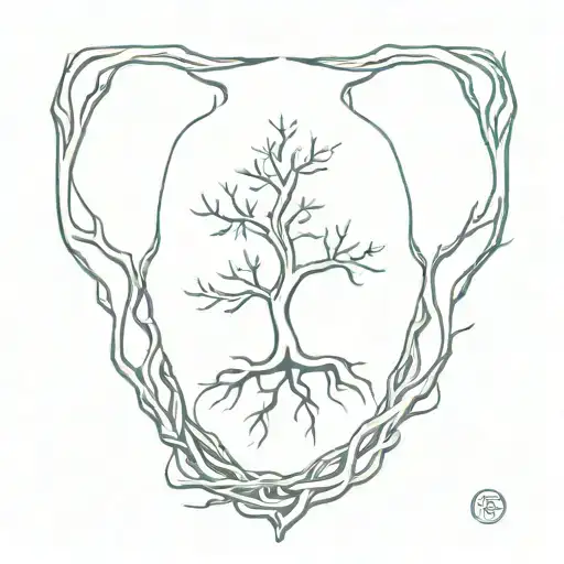 Tree Roots And Tech Startup Logo