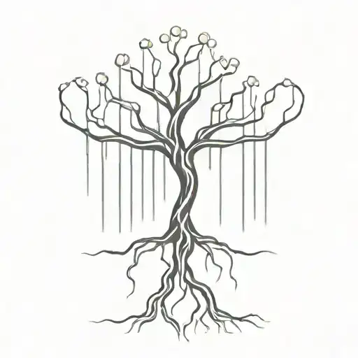 Cyberpunk Tree Roots As Network Cables Intertwined For Company Logo