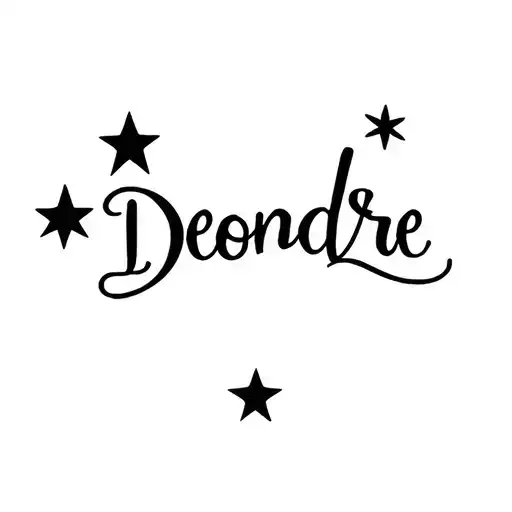 Stars And Love Symbol With The Name Deondre