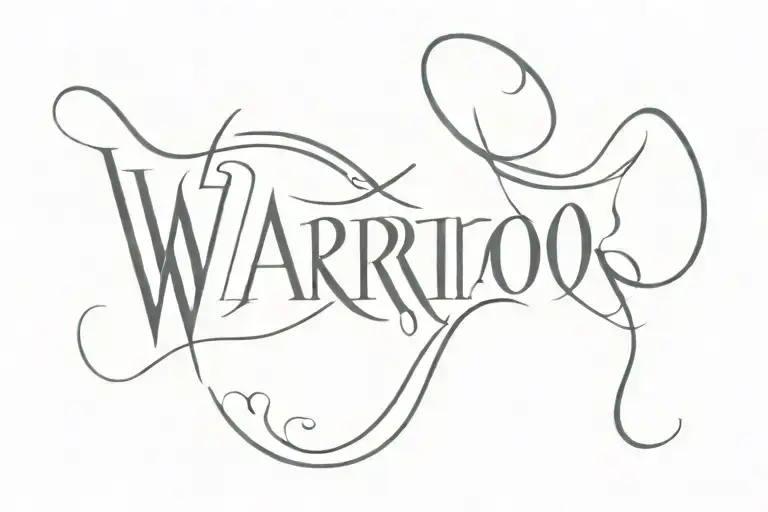 An Intricate Design Featuring The Word 'Warrior' In A Bold Font