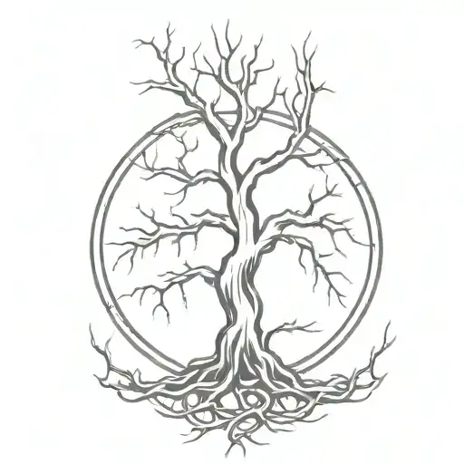 Cyberpunk Tree Roots Company Logo