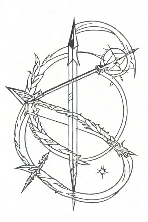 Sagittarius Arrow With A Sun In The Middle