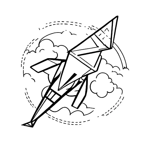 Paper Airplane Above Passport Stamps