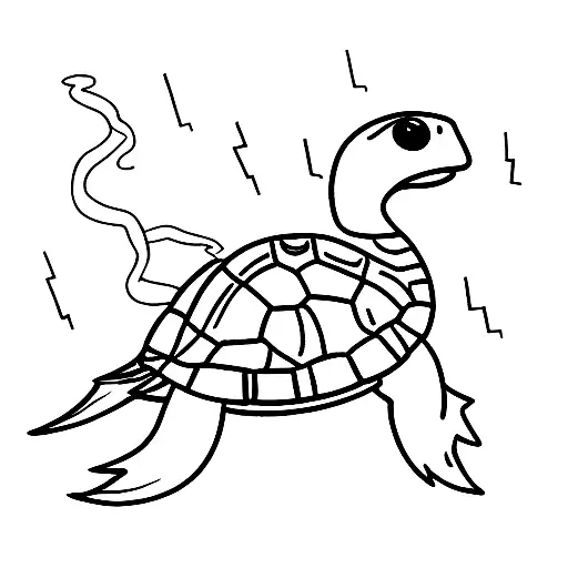 Turtle Riding A Lightning Bolt