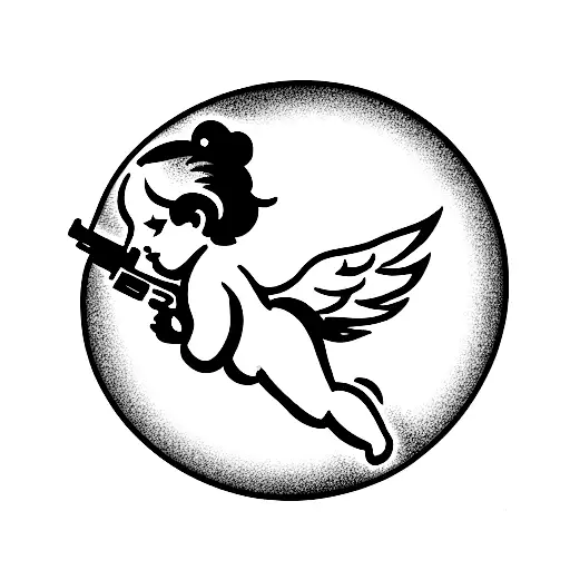 A Cherub Aiming A Gun