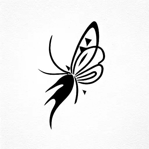 Semi-colon But With A Half-moon Instead And A Curved Butterfly Wing Next To That Symbol