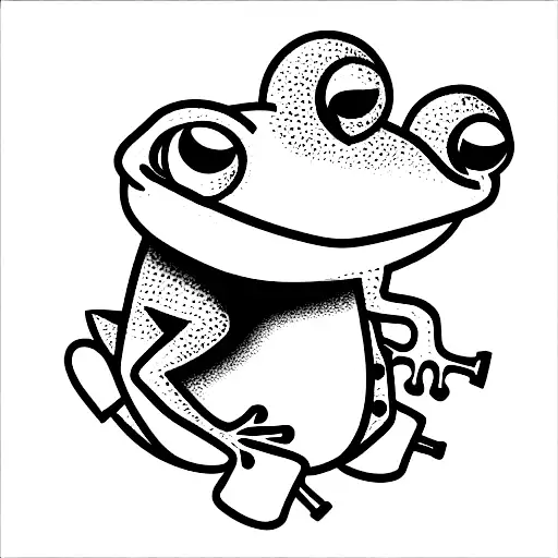 A Cartoon Frog With Rollerblades