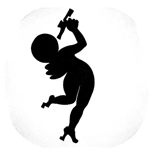 A Cherub Aiming A Gun
