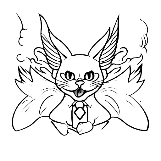 Black Cat With Bat Wings Not Cute