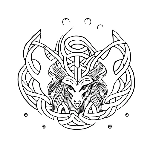 Design A Minimalist Tattoo Featuring A Mythical Creature From Norse Mythology