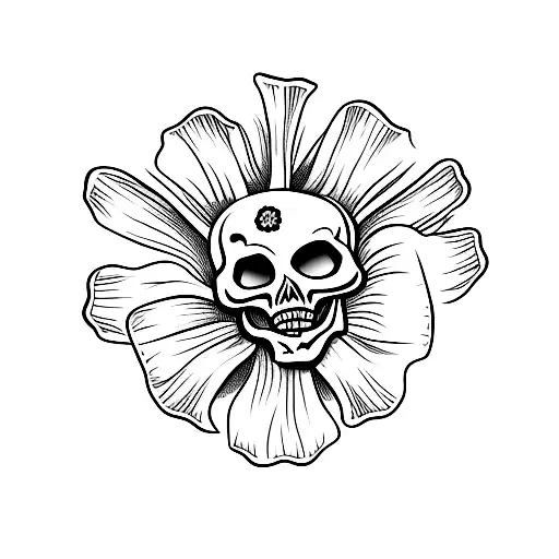 Skeleton With Poppy